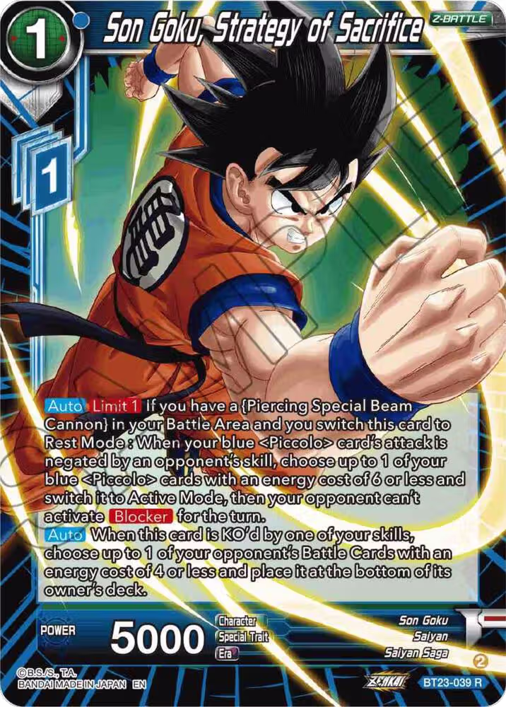 Son Goku, Strategy of Sacrifice (BT23-039), Perfect Combination — DB Super card price