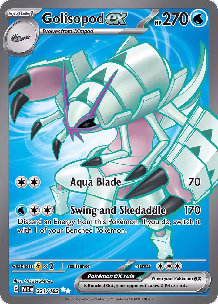 Golisopod ex - 221/182 (221/182), Paradox Rift — Pokémon card price