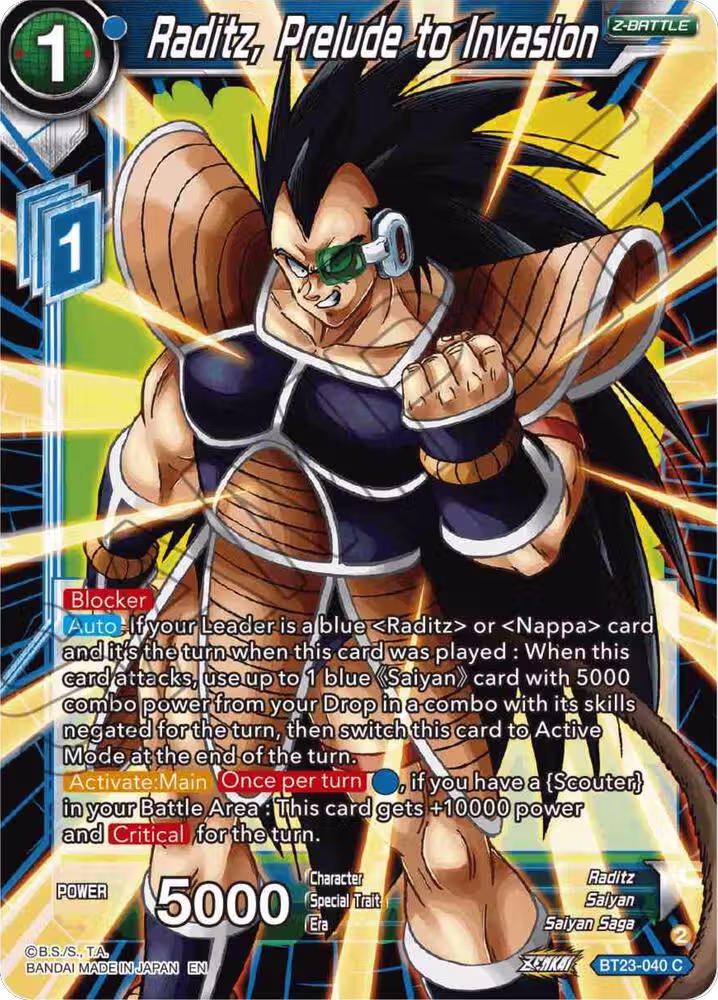 Raditz, Prelude to Invasion (BT23-040), Perfect Combination — DB Super card price