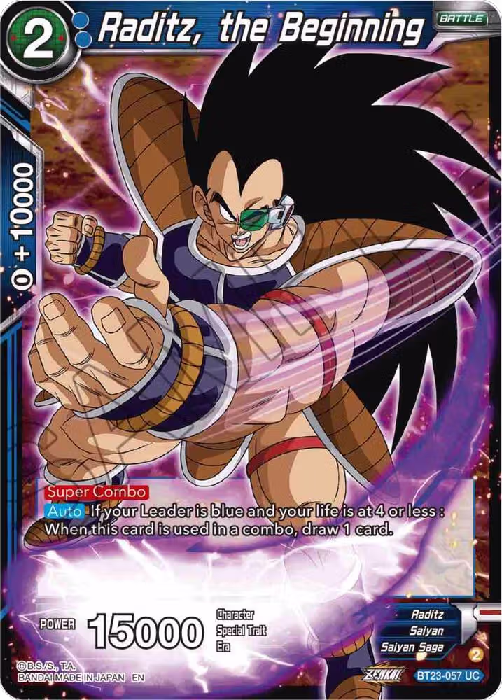 Raditz, the Beginning (BT23-057), Perfect Combination — DB Super card price