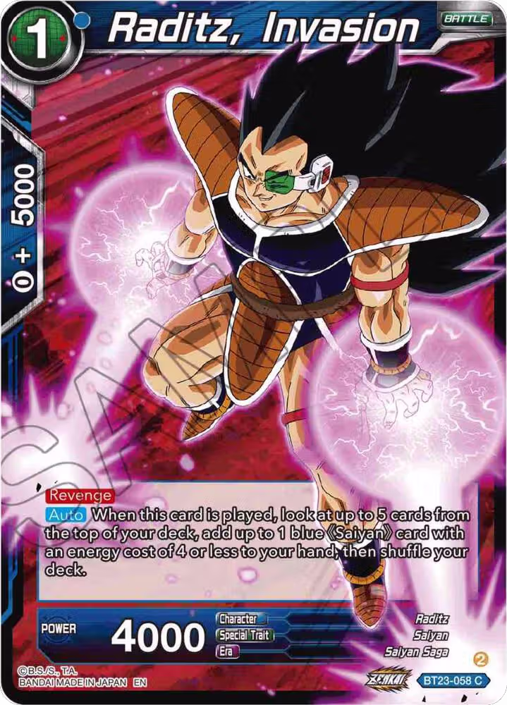 Raditz, Invasion (BT23-058), Perfect Combination — DB Super card price