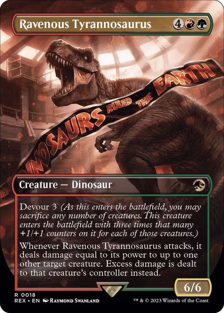 Ravenous Tyrannosaurus (Borderless) (18), Universes Beyond: Jurassic World Collection — Magic card price