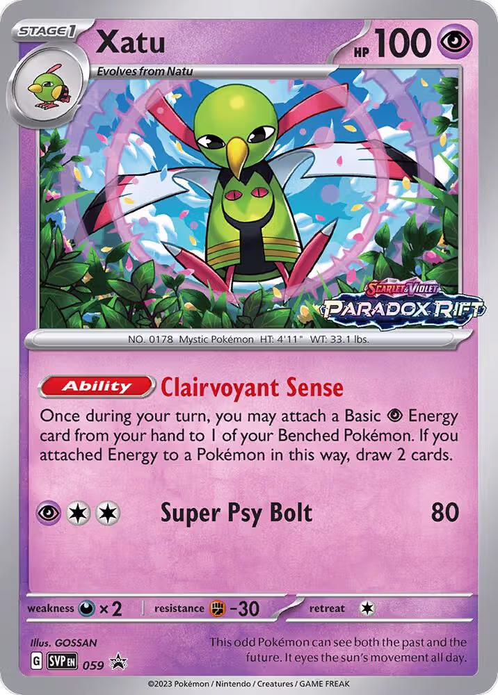 Xatu - 059 (Prerelease) (059), Scarlet & Violet Promo Cards — Pokémon card price