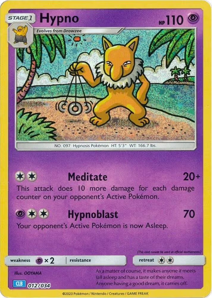 Hypno (012/034), Trading Card Game Classic — Pokémon card price