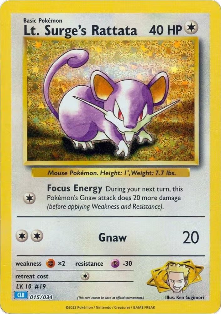 Lt. Surge's Rattata (015/034), Trading Card Game Classic — Pokémon card price