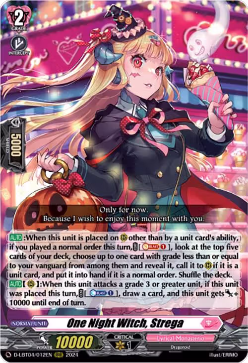 One Night Witch, Strega (D-LBT04/012EN), D-LBT04: Lyrical Monasterio ~Trick or Trick!~ — Vanguard card price