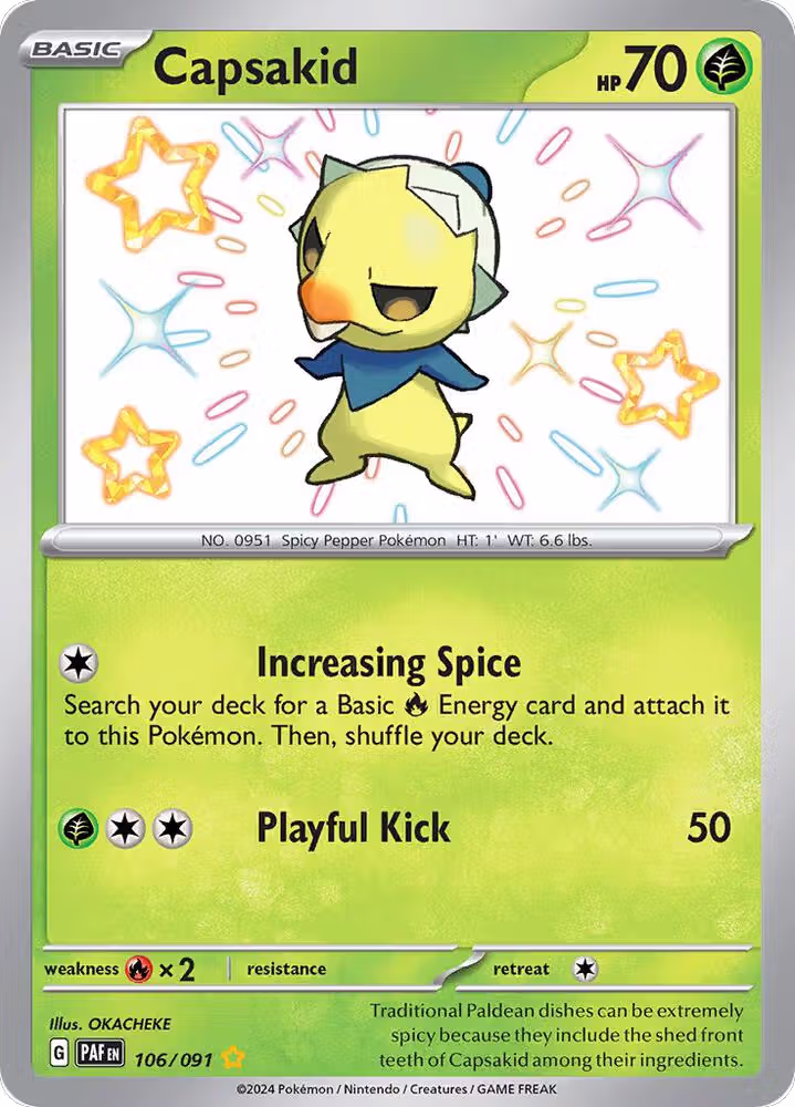 Capsakid (106/091), Paldean Fates — Pokémon card price