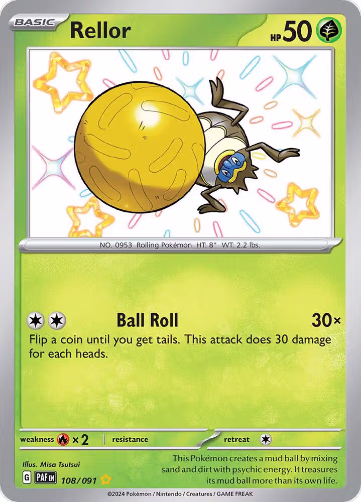 Rellor (108/091), Paldean Fates — Pokémon card price