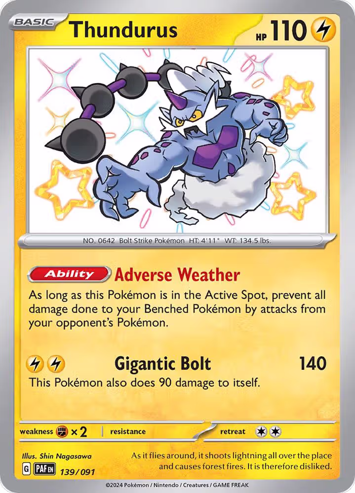 Thundurus (139/091), Paldean Fates — Pokémon card price