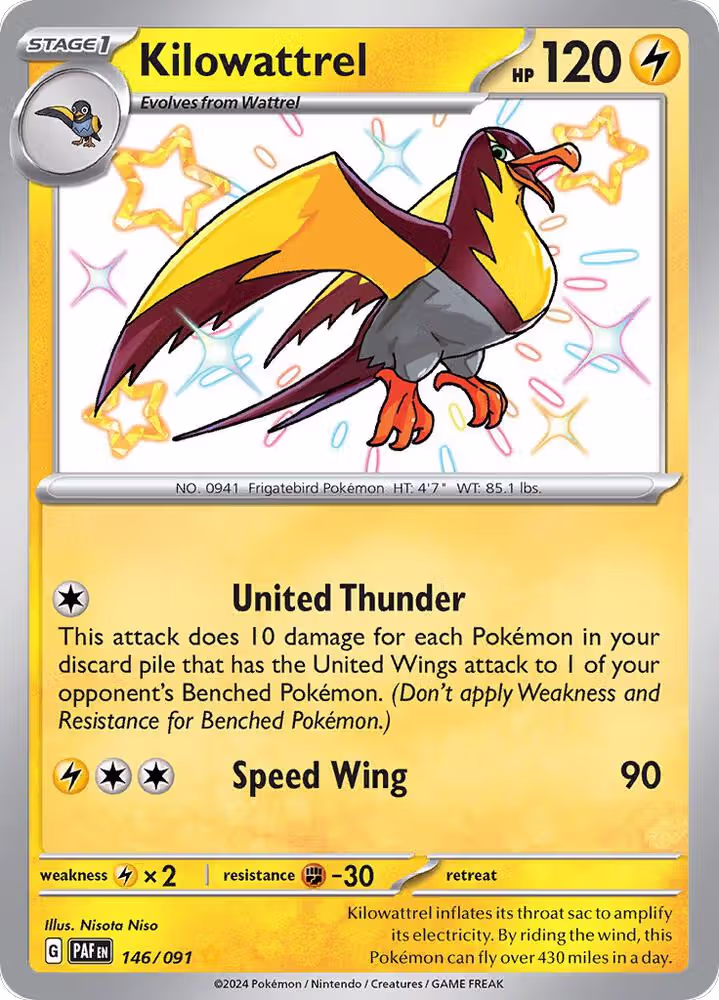 Kilowattrel - 146/091 (146/091), Paldean Fates — Pokémon card price