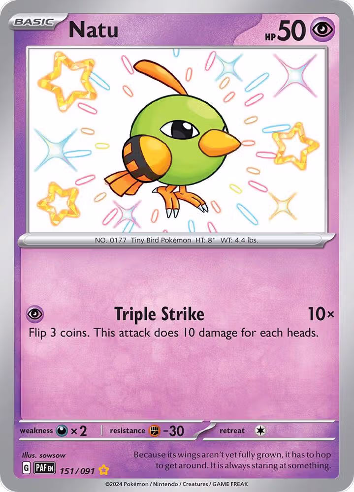 Natu - 151/091 (151/091), Paldean Fates — Pokémon card price