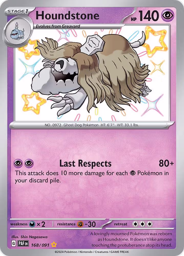 Houndstone - 168/091 (168/091), Paldean Fates — Pokémon card price