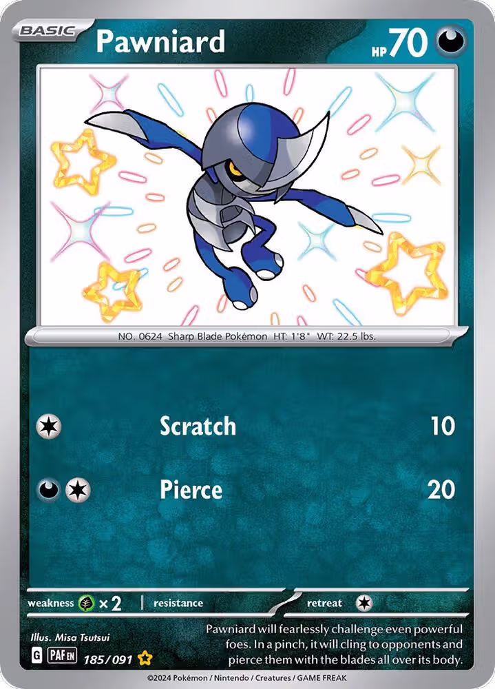 Pawniard (185/091), Paldean Fates — Pokémon card price