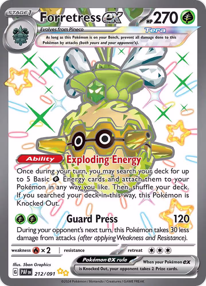 Forretress ex - 212/091 (212/091), Paldean Fates — Pokémon card price