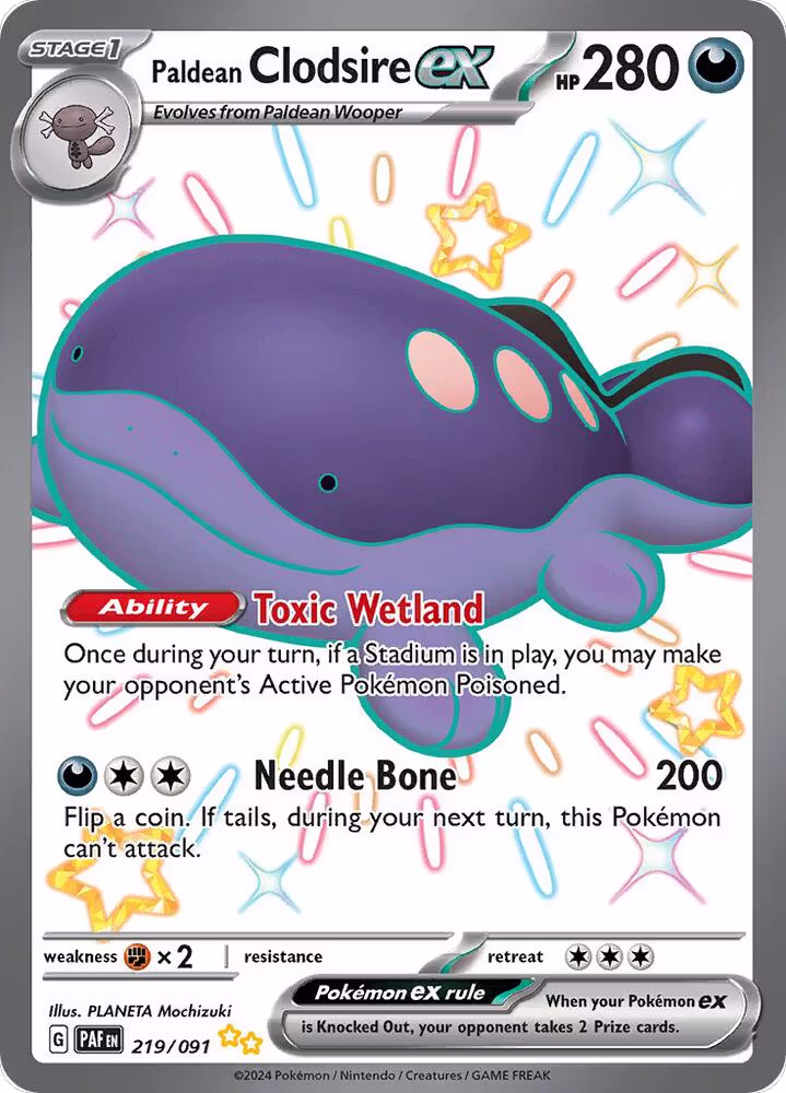 Paldean Clodsire ex - 219/091 (219/091), Paldean Fates — Pokémon card price