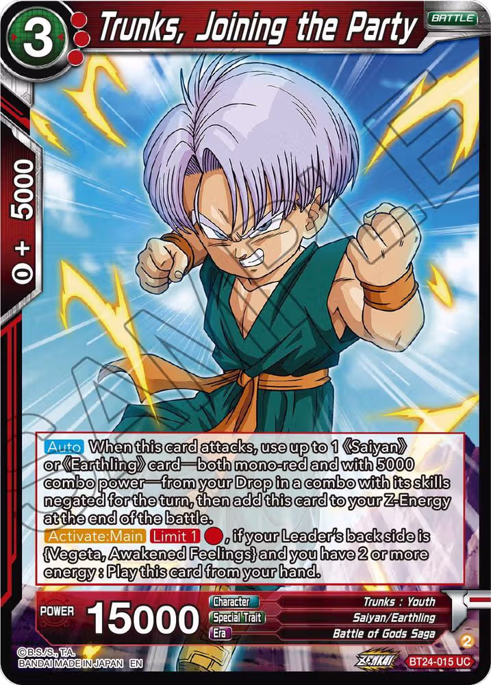 Trunks, Joining the Party (BT24-015), Beyond Generations — DB Super card price