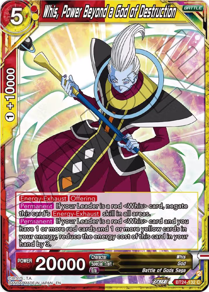 Whis, Power Beyond a God of Destruction (BT24-132), Beyond Generations — DB Super card price