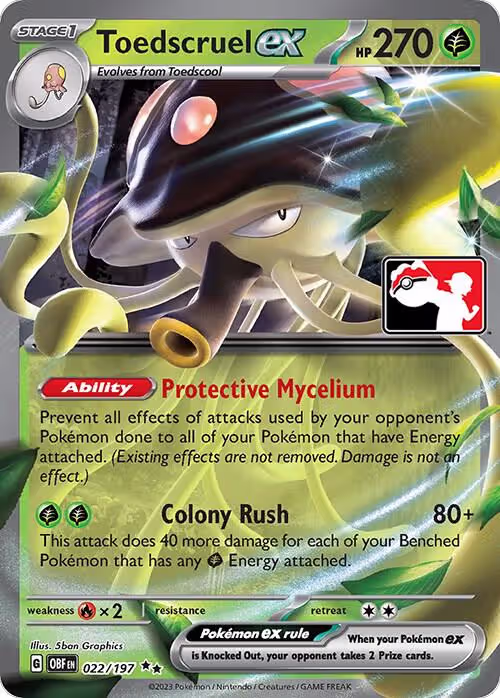 Toedscruel ex - 022/197 (022/197), Prize Pack Series Cards — Pokémon card price