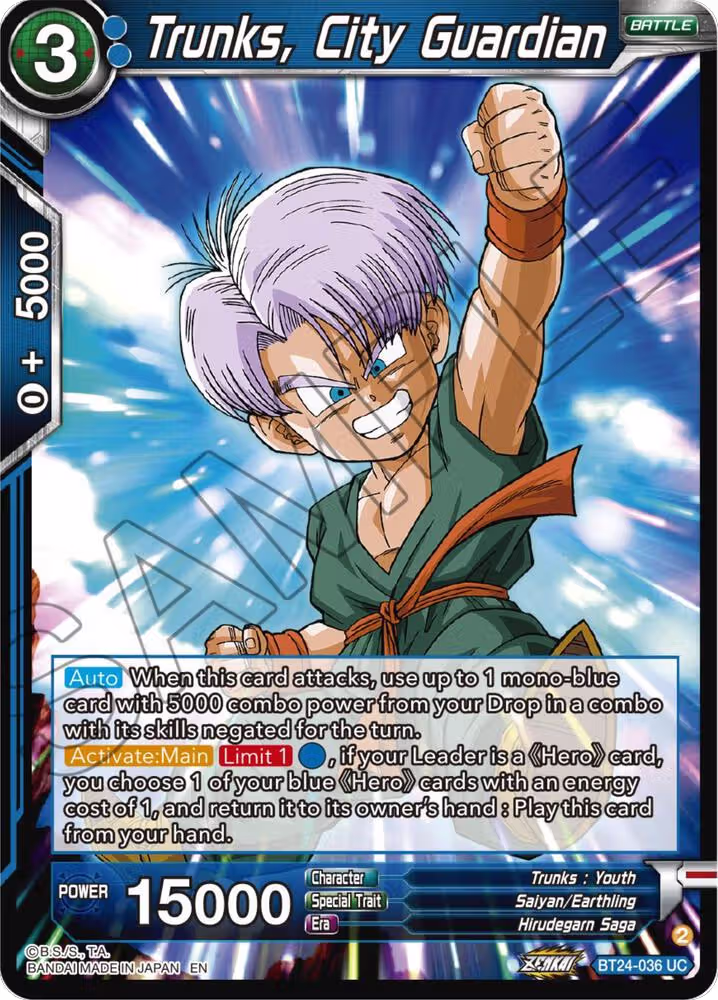 Trunks, City Guardian (BT24-036), Beyond Generations — DB Super card price