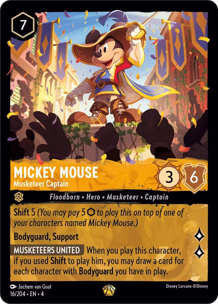 Mickey Mouse - Musketeer Captain (16/204), Ursula's Return — Lorcana card price