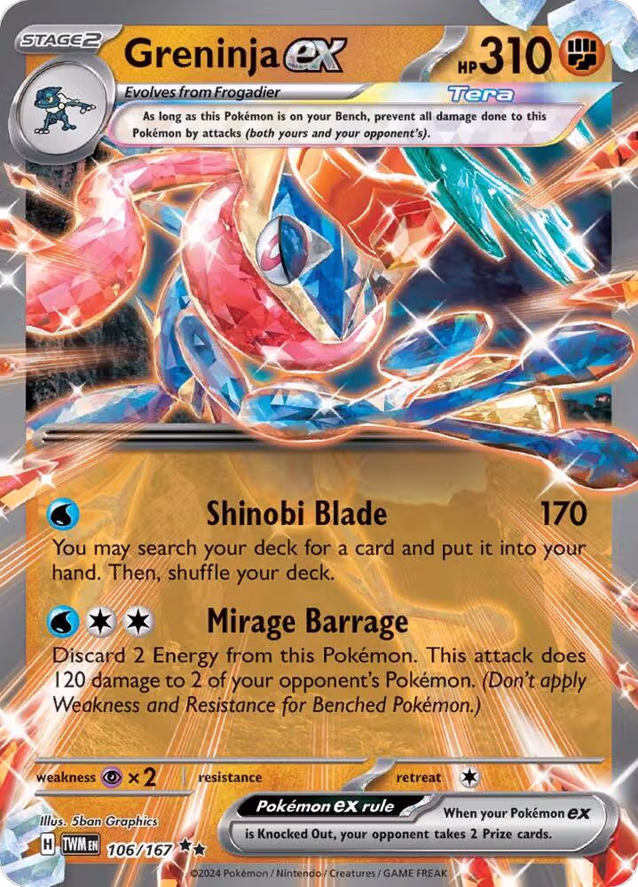 Greninja ex - 106/167 (106/167), Twilight Masquerade — Pokémon card price