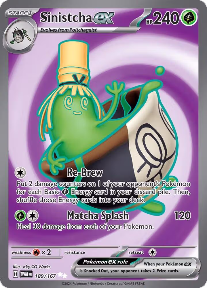 Sinistcha ex - 189/167 (189/167), Twilight Masquerade — Pokémon card price