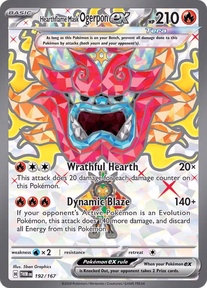 Hearthflame Mask Ogerpon ex - 192/167 (192/167), Twilight Masquerade — Pokémon card price