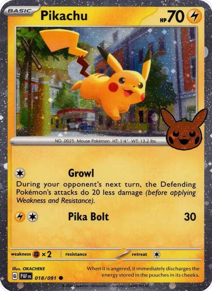 Pikachu - 018/091 (Cosmos Holo) (018/091), Trick or Trade BOOster Bundle 2024 — Pokémon card price