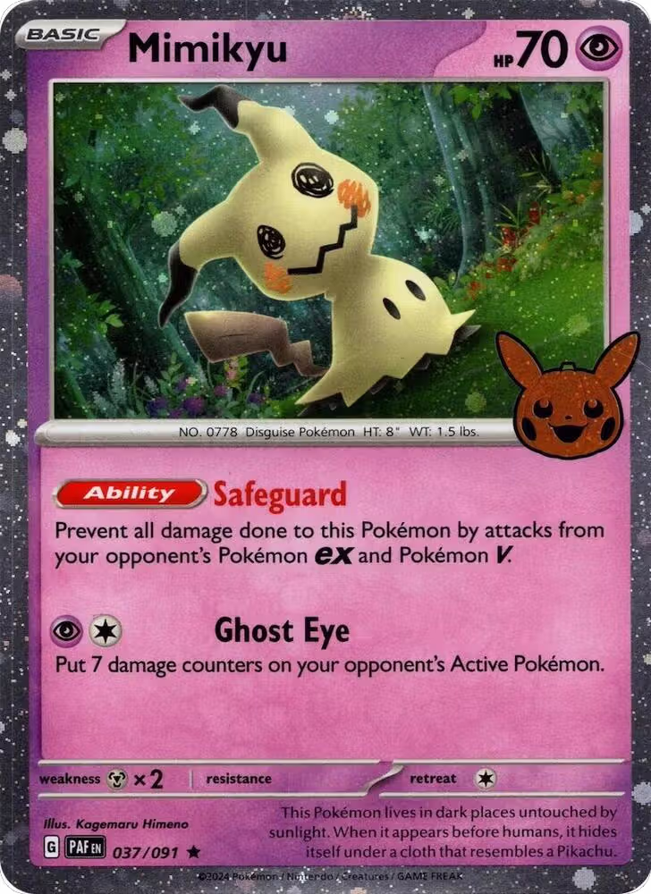 Mimikyu - 037/091 (Cosmos Holo) (037/091), Trick or Trade BOOster Bundle 2024 — Pokémon card price