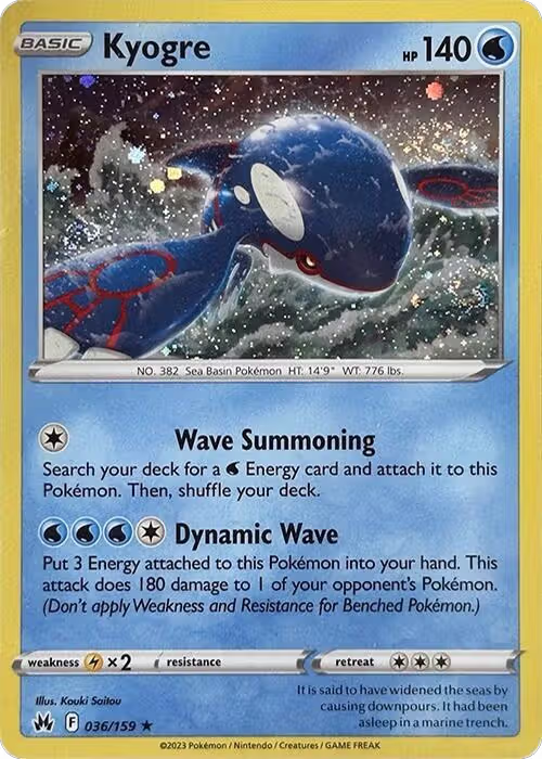 Kyogre - 036/159 (Pixel Holo) (036/159), Miscellaneous Cards & Products — Pokémon card price
