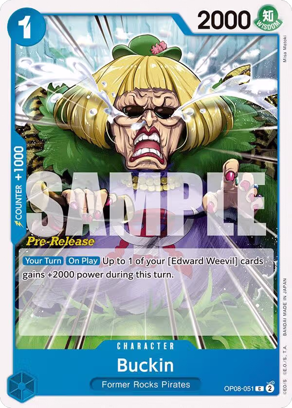 Buckin (OP08-051), Two Legends Pre-Release Cards — One Piece card price
