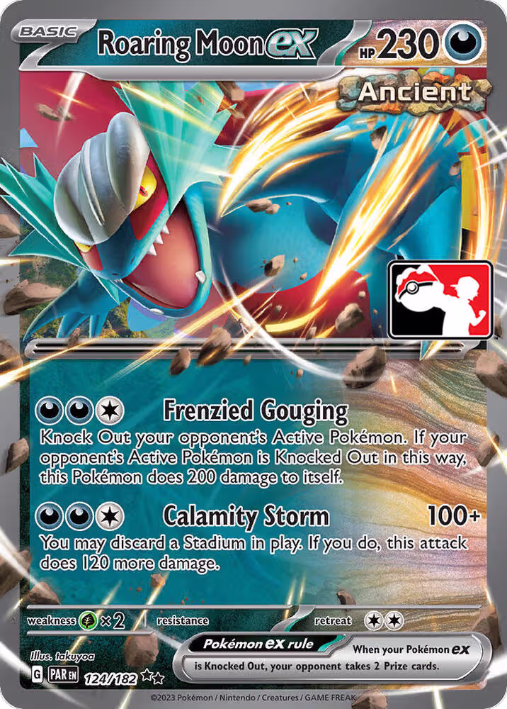 Roaring Moon ex - 124/182 (124/182), Prize Pack Series Cards — Pokémon card price
