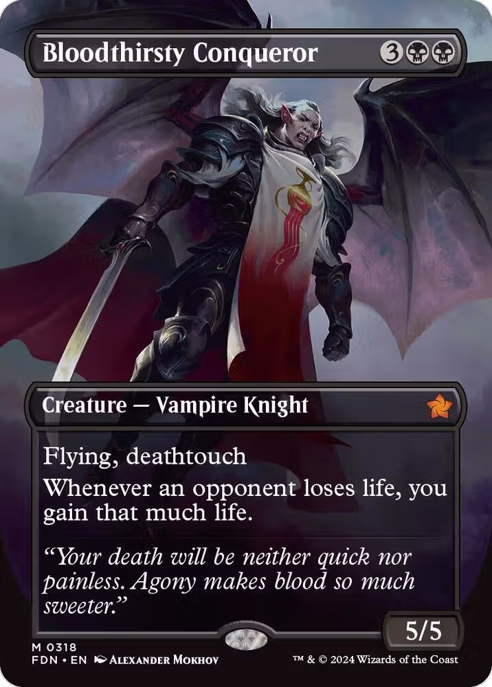 Bloodthirsty Conqueror (Borderless) (318), Foundations — Magic card price
