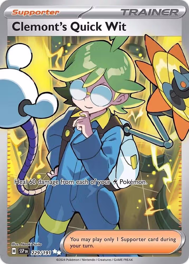 Clemont's Quick Wit - 229/191 (229/191), Surging Sparks — Pokémon card price