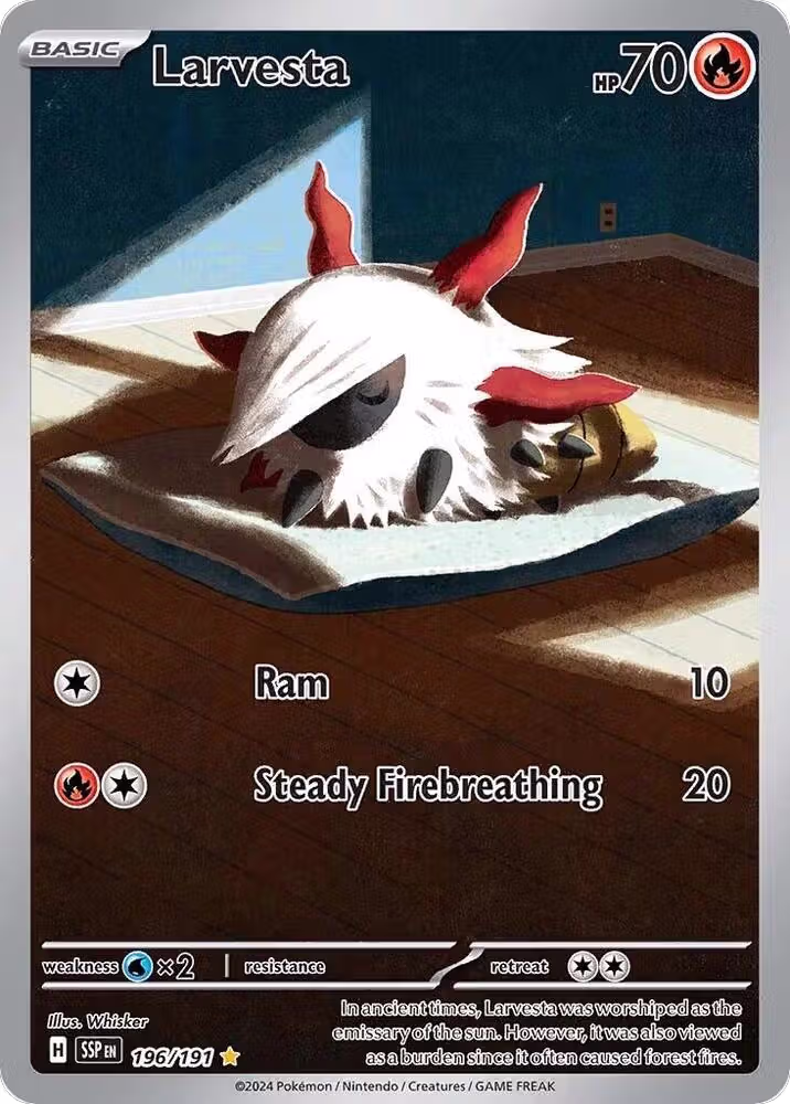 Larvesta - 196/191 (196/191), Surging Sparks — Pokémon card price