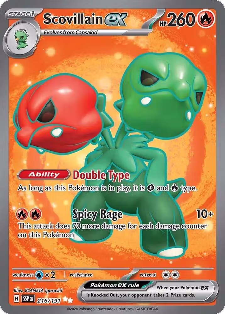 Scovillain ex - 216/191 (216/191), Surging Sparks — Pokémon card price