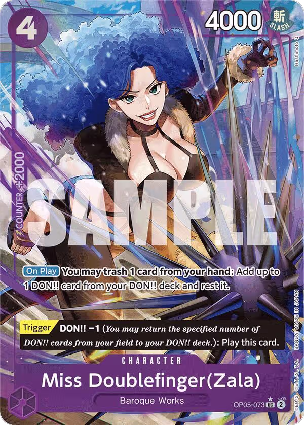 Miss Doublefinger(Zala) (Full Art) (OP05-073), Premium Booster -The Best- — One Piece card price