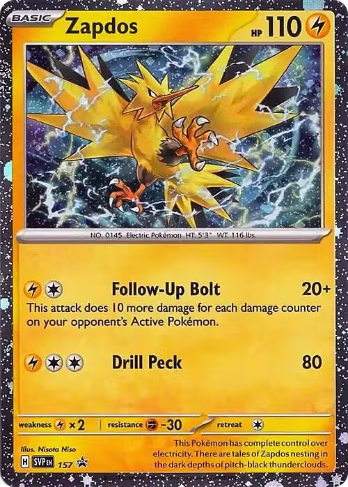 Zapdos - 157 (Cosmos Holo) (157), Scarlet & Violet Promo Cards — Pokémon card price