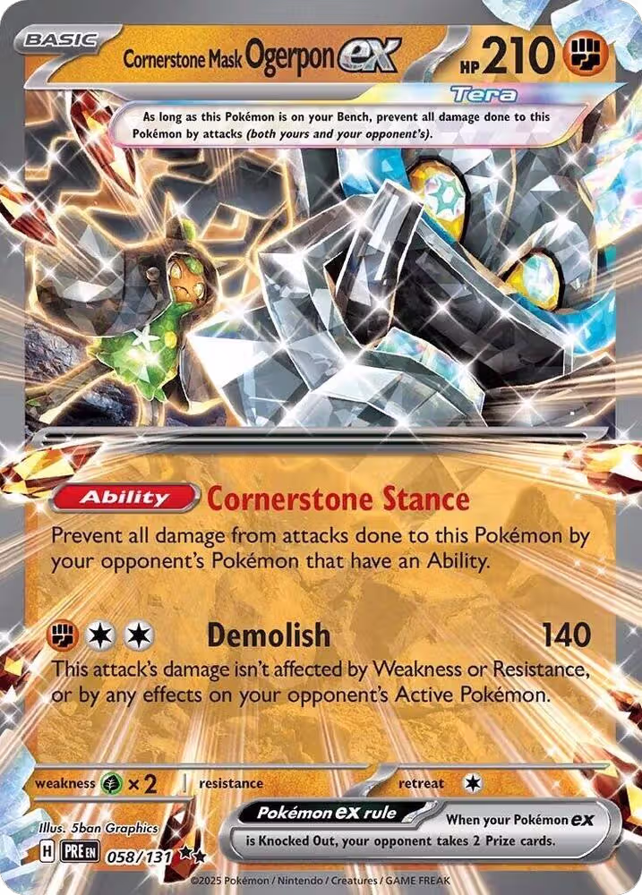 Cornerstone Mask Ogerpon ex - 058/131 (058/131), Prismatic Evolutions — Pokémon card price