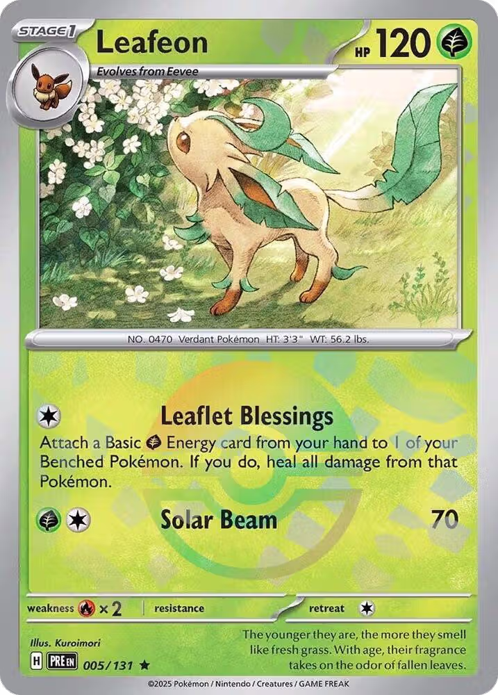 Leafeon (Poke Ball Pattern) (005/131), Prismatic Evolutions — Pokémon card price