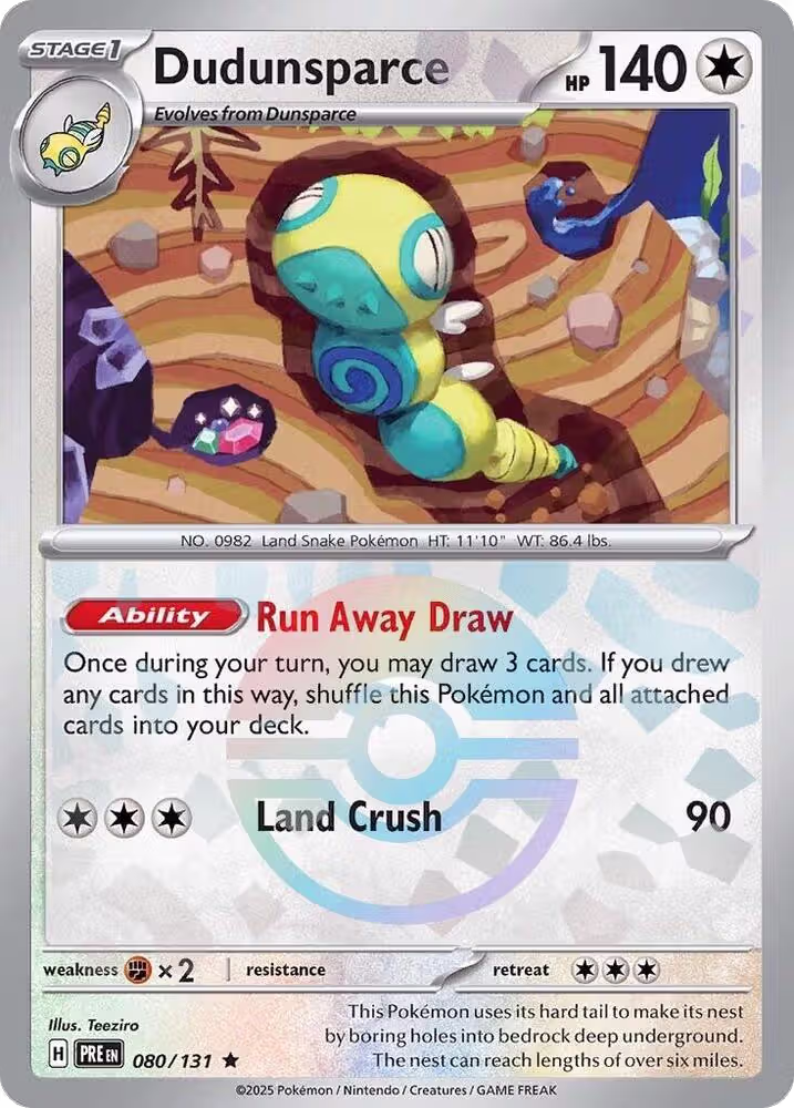 Dudunsparce (Poke Ball Pattern) (080/131), Prismatic Evolutions — Pokémon card price