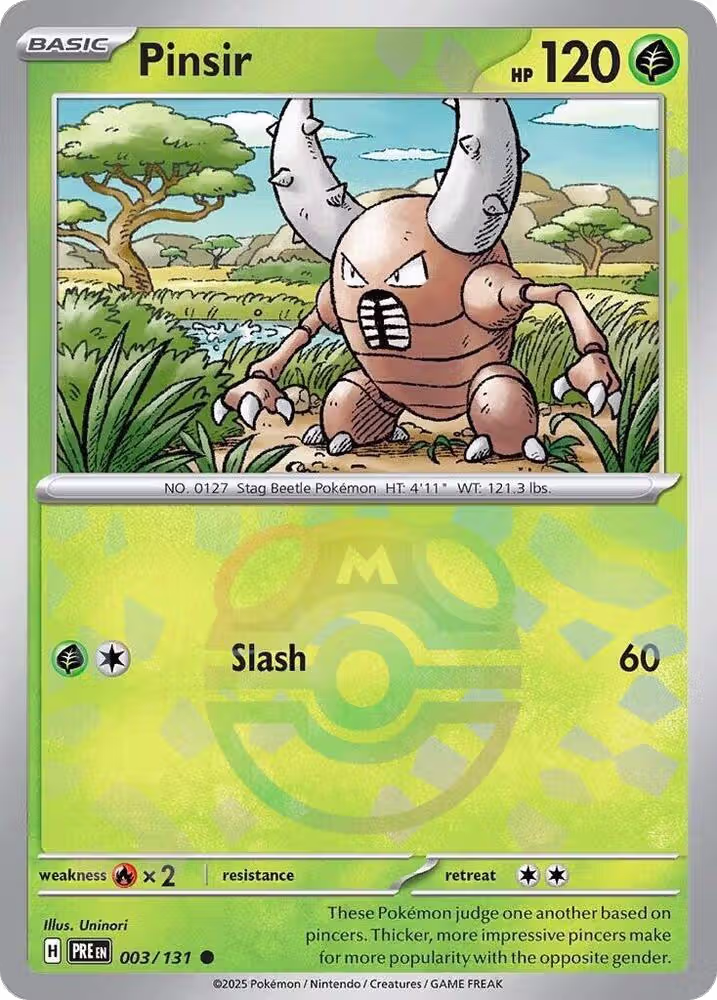 Pinsir (Master Ball Pattern) (003/131), Prismatic Evolutions — Pokémon card price