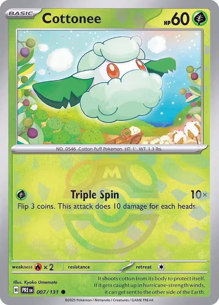 Cottonee (Master Ball Pattern) (007/131), Prismatic Evolutions — Pokémon card price