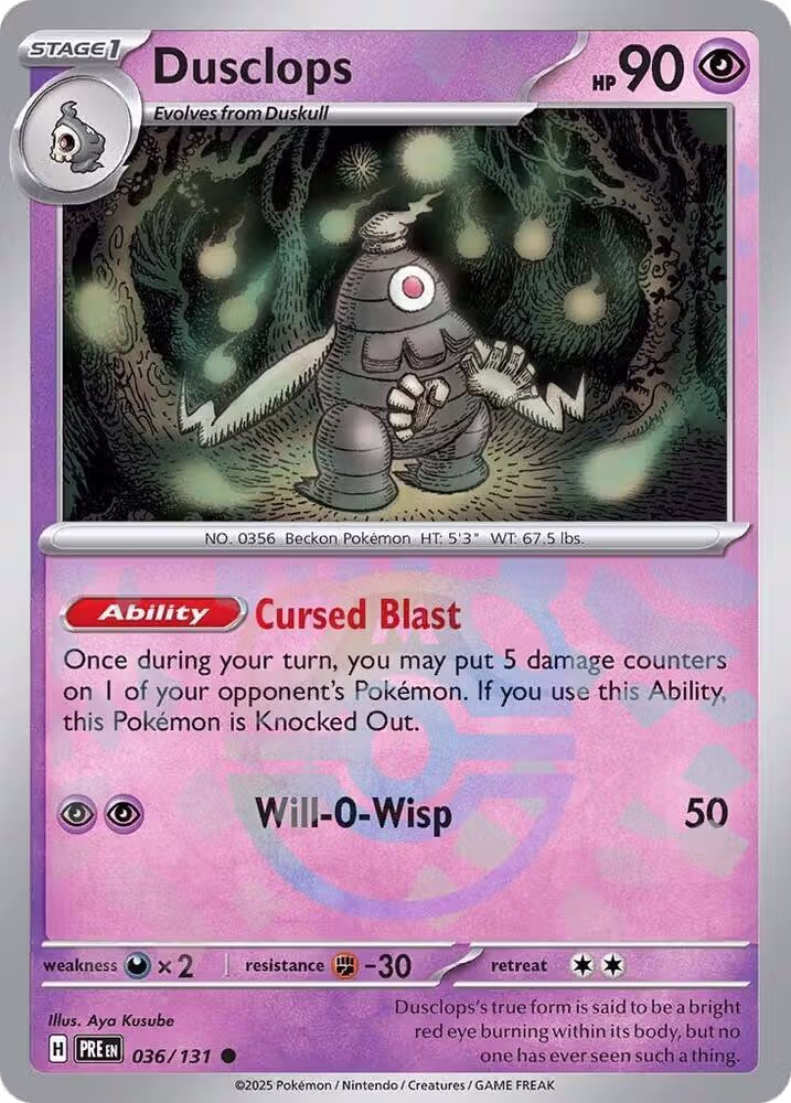 Dusclops (Master Ball Pattern) (036/131), Prismatic Evolutions — Pokémon card price