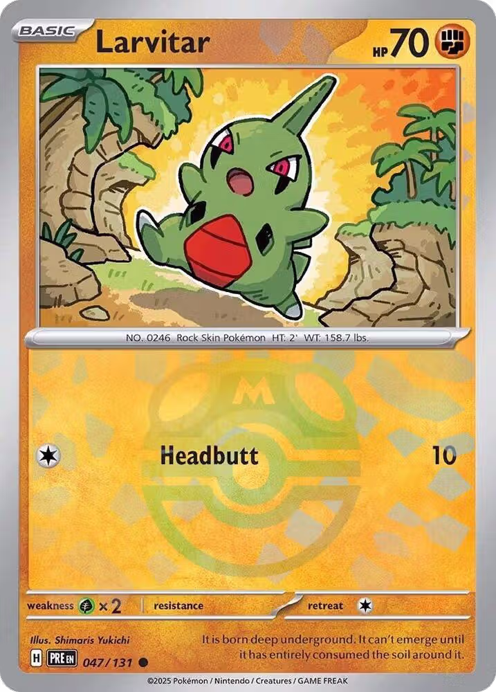 Larvitar (Master Ball Pattern) (047/131), Prismatic Evolutions — Pokémon card price