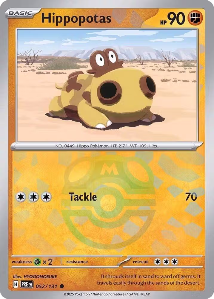 Hippopotas (Master Ball Pattern) (052/131), Prismatic Evolutions — Pokémon card price