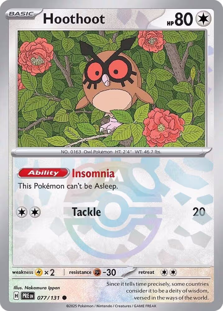 Hoothoot (Master Ball Pattern) (077/131), Prismatic Evolutions — Pokémon card price