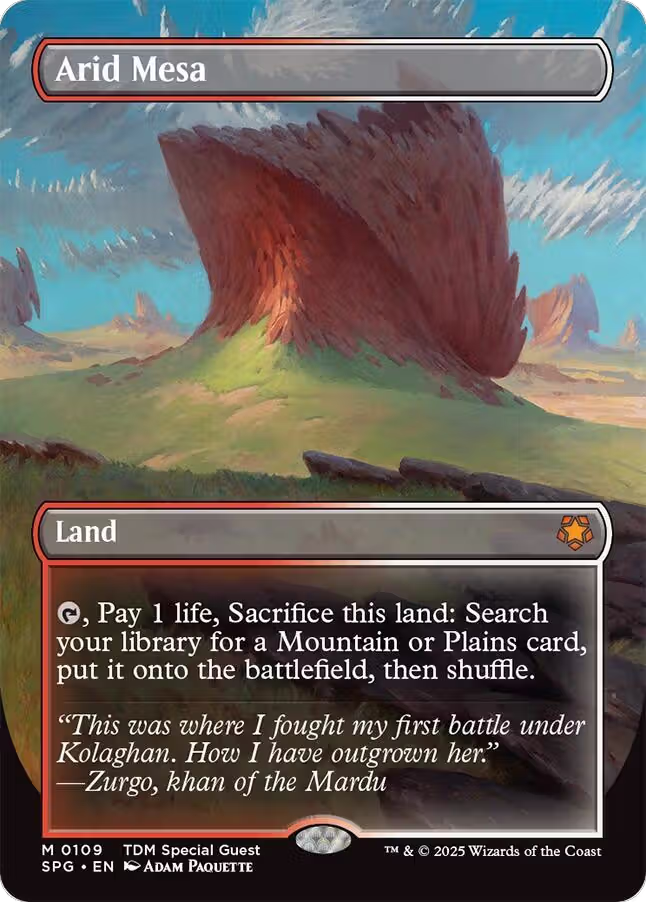 Arid Mesa (Borderless) (109), Special Guests — Magic card price
