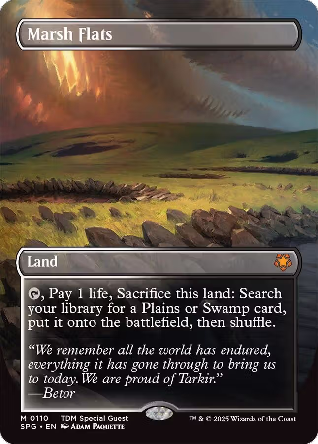 Marsh Flats (Borderless) (110), Special Guests — Magic card price