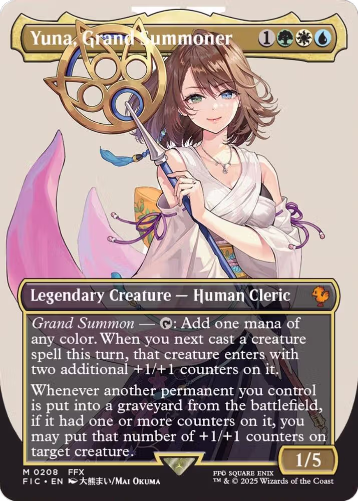 Yuna, Grand Summoner (Borderless) (208), Commander: FINAL FANTASY — Magic card price